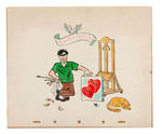 DISNEY ANIMATOR TOM OREB FULL COLOR ORIGINAL ART PAIR OF VALENTINES.