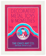 "THE OHIO ART CO. DECORATED METAL TOYS & NOVELTIES" RETAILER'S FOLDER FEATURING DISNEY ITEMS.