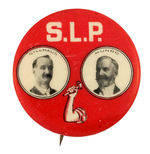 SOCIALIST LABOR PARTY RARE 1908 JUGATE BUTTON HAKE SLP#3.