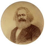 KARL MARX PORTRAIT BUTTON CIRCA 1908.