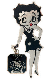 BETTY BOOP VARIETY TEXAS CENTENNIAL ENAMEL PIN.