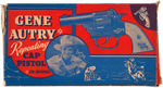 "GENE AUTRY REPEATING CAP PISTOL JR. MODEL" BOXED DUMMY GUN & PHOTO CARD.