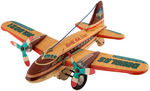 BANDAI "DOUGLAS - WORLD AIR LINE" FRICTION AIRPLANE WITH REVOLVING PROPS.