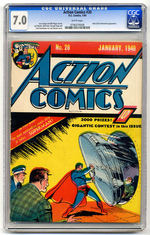 ACTION COMICS #20 JANUARY 1940 CGC 7.0 WHITE PAGES.