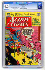 ACTION COMICS #186 NOVEMBER 1953 CGC 9.2 WHITE PAGES.