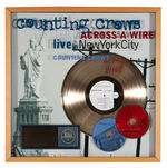 "COUNTING CROWS - ACROSS A WIRE: LIVE IN NEW YORK CITY" ELABORATE RIAA GOLD RECORD AWARD DISPLAY.