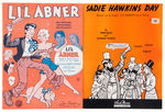 “LI’L ABNER” CREATOR AL CAPP COMIC STRIP SHEET MUSIC LOT OF FIVE.