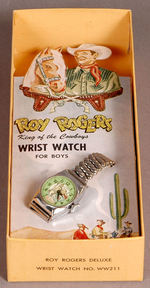 "ROY ROGERS KING OF THE COWBOYS WRISTWATCH FOR BOYS" WITH PACKAGING.