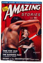 “AMAZING STORIES” LATE 1930S PULP TRIO WITH SPECIAL SUBSCRIPTION OFFER COUPON.