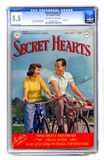 SECRET HEARTS #1  SEPTEMBER OCTOBER 1949  CGC 5.5  OFF-WHITE TO WHITE PAGES.