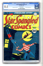 STAR SPANGLED COMICS #6  MARCH 1942  CGC 8.5  OFF-WHITE PAGES.