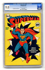 SUPERMAN #9  MARCH APRIL 1941  CGC 9.0  OFF-WHITE TO WHITE PAGES.