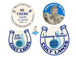 BALTIMORE COLTS/JOHNNY UNITAS INFLATABLE DOLL/BUTTONS/PATCHES.