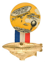 "AVIATION CONTEST" 1910 HISTORIC & RARE BUTTON 1st SEEN W/HANGER.