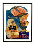 "ARMOUR'S STAR JUBILEE HAM" STORE SIGN FEATURING HAPPY FROM SNOW WHITE.