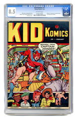 KID KOMICS #1  FEBRUARY 1943  CGC 8.5  OFF-WHITE PAGES.