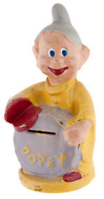 "DOPEY" FIGURAL BANK BY CROWN.