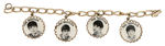 "THE BEATLES" BRACELET WITH CELLULOID PORTRAITS IN METAL FRAMES.