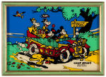 DISNEY MULTI-CHARACTER "CAMP BOUND" RELIANCE ART GLASS PICTURE.