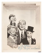 EDGAR BERGEN SIGNED VINTAGE PHOTO WITH CHARLIE McCARTHY AND FRIENDS.