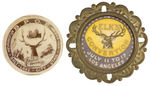 ELKS PAIR OF RARE EARLY BUTTONS INCLUDING "MORMON TEMPLE."