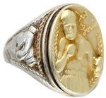 "JOE LOUIS" 1940s HIGH QUALITY BI-METAL RARE VARIETY RING WITH BRILLIANT LUSTER.