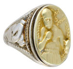 "JOE LOUIS" 1940s HIGH QUALITY BI-METAL RARE VARIETY RING WITH BRILLIANT LUSTER.