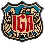 "IGA" GROCERY STORE PORCELAIN SIGN.