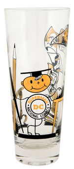 "DC - SUPERMAN - NATIONAL COMICS" PROMOTIONAL GLASS VARIETY.