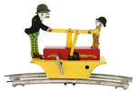 "MOON MULLINS & KAYO" BOXED MARX WIND-UP RAILROAD HANDCAR.