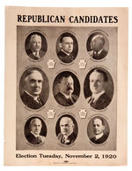 HARDING AND COOLIDGE JUGATE PLUS PA. STATE CANDIDATES SMALL POSTER.