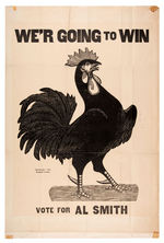 UNUSUAL AND RARE AL SMITH POSTER FEATURING DEMOCRATIC ROOSTER.