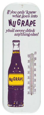 "CANADA DRY ENJOY GRAPE" LIGHTED SIGN &"NU GRAPE" SILK SCREENED METAL THERMOMETER.