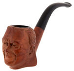 "HAND CARVED/ROOSEVELT" FIGURAL PIPE.