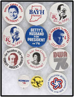 CAMPAIGN 1976 HOPEFULS: 24 BY MAC DONALD ASSOC. (N.H.) AND 11 BY BUTTONS ON BRISTOL (MINNEAPOLIS).