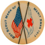 FIRST SEEN EARLY BOY SCOUT CHRISTMAS BUTTON.