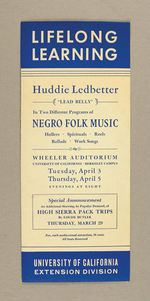 HUDDIE "LEAD BELLY" LEDBETTER PROGRAM/RECORD SET.