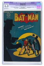 "BATMAN" #16 APRIL-MAY 1942 CGC RESTORED APPARENT 6.0 SLIGHT C-1 FINE - FIRST APPEARANCE OF ALFRED.