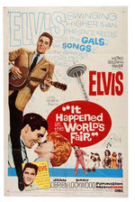 ELVIS PRESLEY "IT HAPPENED AT THE WORLD'S FAIR/DOUBLE TROUBLE" MOVIE POSTER PAIR.