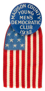 DEMOCRATIC PARTY GROUP OF FOUR 1930s BUTTONS.