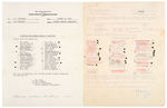 WALT DISNEY STUDIO ANIMATOR’S TEST AND PAIR OF SCREEN CREDIT COMMITTEE DOCUMENTS.