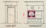 “DISNEYLAND U.S. TIME” MAIN STREET 1955 CLOCK SHOP BLUEPRINTS AND PAPER EPHEMERA.