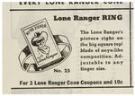 "LONE RANGER ICE CREAM CONES" PREMIUM SHEET WITH CUT-OUT MASK.