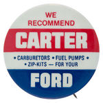 SCARCE 1976 ADVERTISING BUTTON NAMING BOTH CARTER AND FORD.