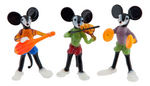 MICKEY MOUSE MUSICIANS HAND-BLOWN GLASS FIGURINE TRIO.