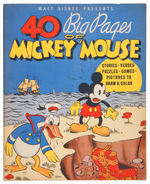 "40 BIG PAGES OF MICKEY MOUSE" HIGH GRADE BOOK.