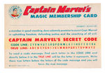 "CAPTAIN MARVEL'S MAGIC MEMBERSHIP CARD & SECRET MESSAGE."