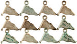 PLASTIC PENNANT GROUP OF 19 CHARMS c.1950.