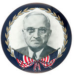 TRUMAN 1948 GRAPHIC AND LARGE 3.5" PORTRAIT BUTTON.