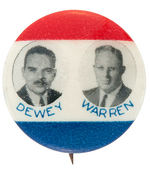 "DEWEY/WARREN" JUGATE 1948 BUTTON.